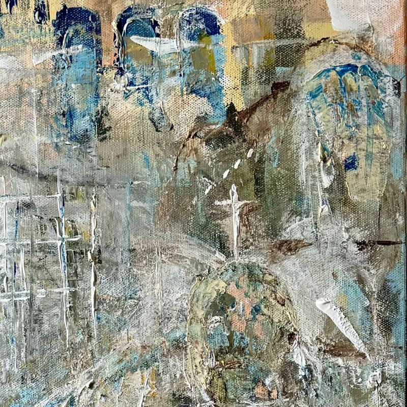 No Bra Day, 2024, acrylic on canvas, 36 × 12 in